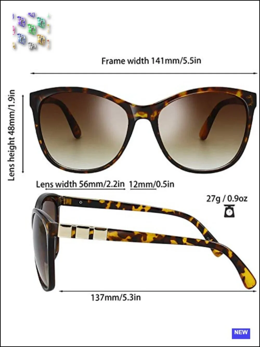 Women's Oversized Cat Eye Sunglasses UV Protection Gradient Lens Composite Frame